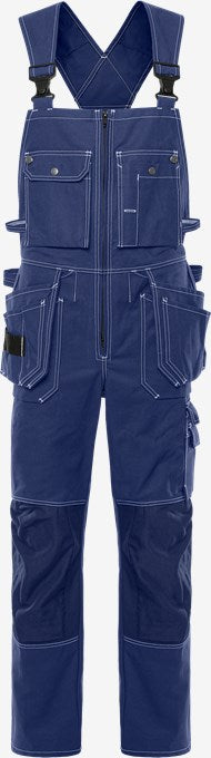 Klassiska hängselbyxor för hantverkare i slitstark FAS® bomull med vita sömmar.