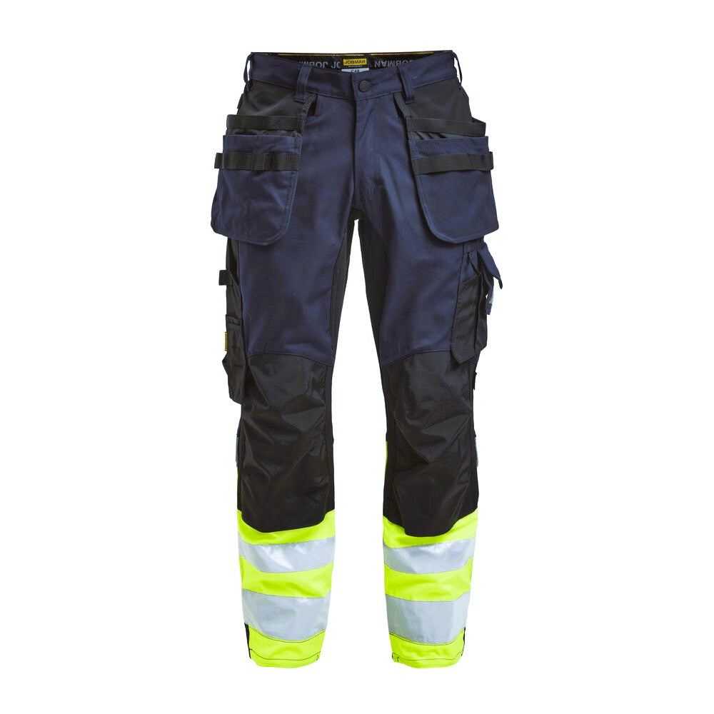 Hantverksbyxa Stretch Core Varsel Klass 1, Jobman 2134