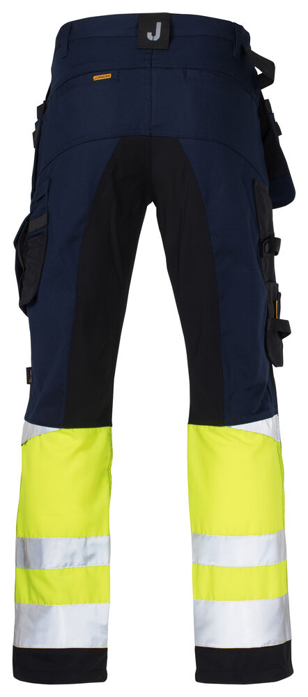 Hantverksbyxa Stretch Core Varsel Klass 1, Jobman 2134
