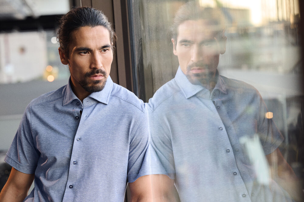 IB133 S/S Knitted Shirt Tailored Fit M från J.Harvest & Frost