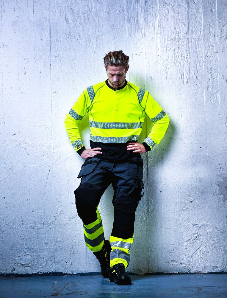 Hantverksbyxa Stretch Core Varsel Klass 1, Jobman 2134